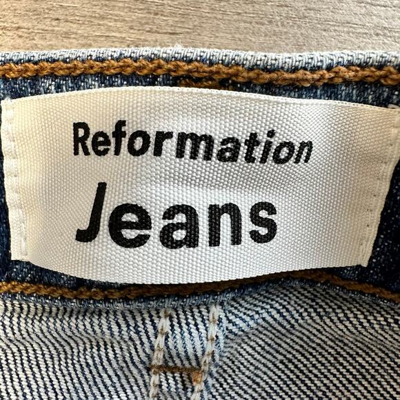 Reformation Liza High Rise Straight Cropped Jeans Laguna Size 25 - Picture 8 of 16